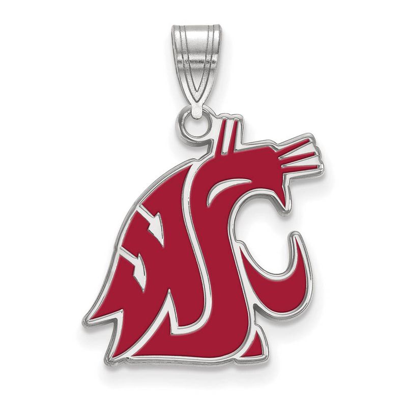 Sterling Silver Washington State Large Enamel Mascot Pendant